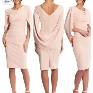 Betsy and Adam Caped Sheath Dress